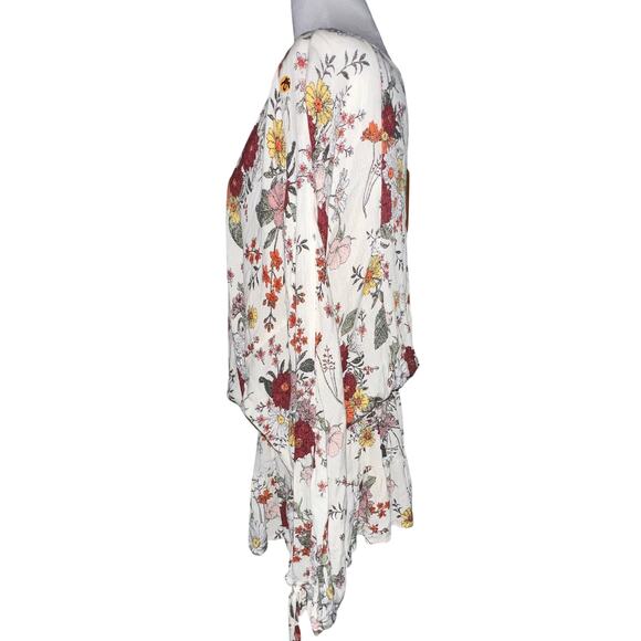 Adyson Parker Floral daisy Ruffled Boho long sleeve women's rayon top size 1x - Picture 2 of 7